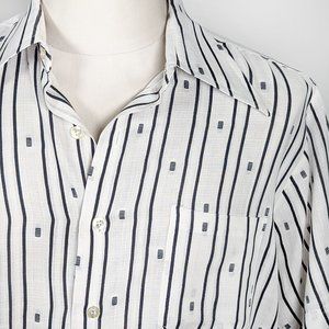 Men's Vintage 70s Kmart Permanent Press Dagger Collar Striped Shirt